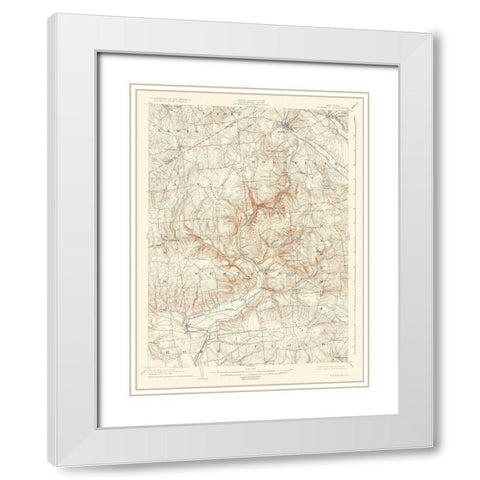 Boonville New York Quad - USGS 1904 White Modern Wood Framed Art Print with Double Matting by USGS