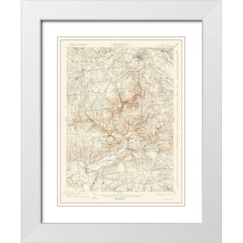Boonville New York Quad - USGS 1904 White Modern Wood Framed Art Print with Double Matting by USGS