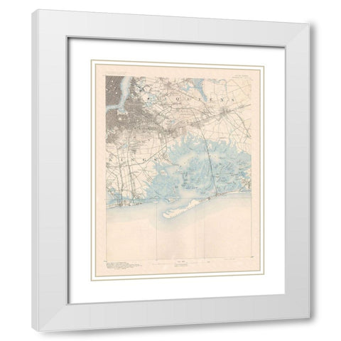 Brooklyn New York Quad - USGS 1891 White Modern Wood Framed Art Print with Double Matting by USGS