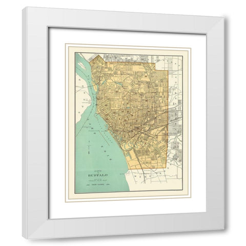 Buffalo New York White Modern Wood Framed Art Print with Double Matting by Bien