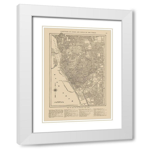 Buffalo  New York - Reynold 1921 White Modern Wood Framed Art Print with Double Matting by Reynold