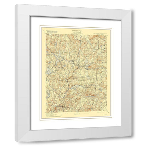 Carmel New York Sheet - USGS 1894 White Modern Wood Framed Art Print with Double Matting by USGS