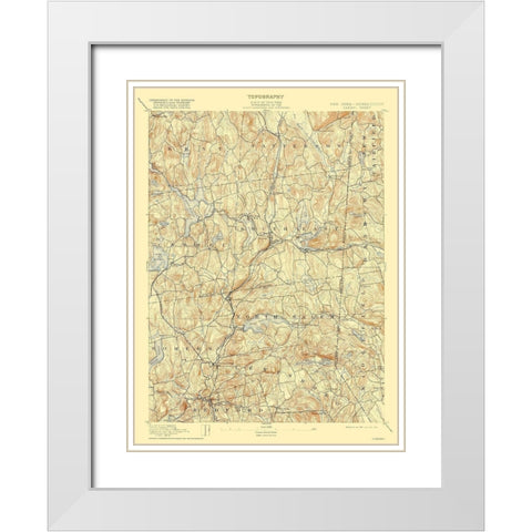 Carmel New York Sheet - USGS 1894 White Modern Wood Framed Art Print with Double Matting by USGS