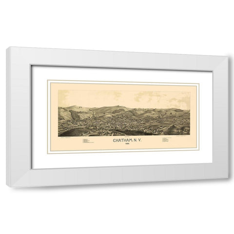 Chatham New York - Burleigh 1886  White Modern Wood Framed Art Print with Double Matting by Burleigh