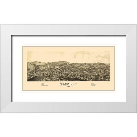 Chatham New York - Burleigh 1886  White Modern Wood Framed Art Print with Double Matting by Burleigh