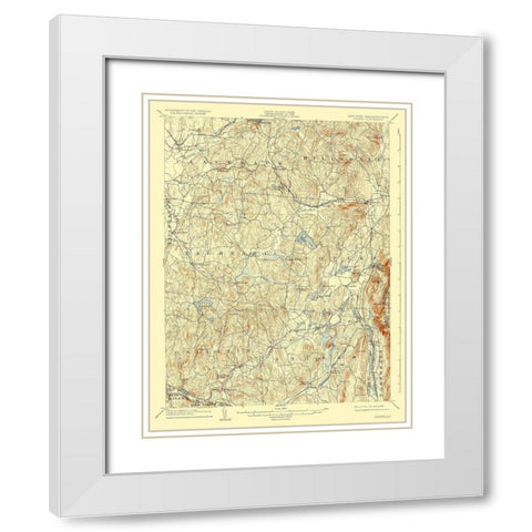 Copake New York Massachetts Quad - USGS 1904 White Modern Wood Framed Art Print with Double Matting by USGS