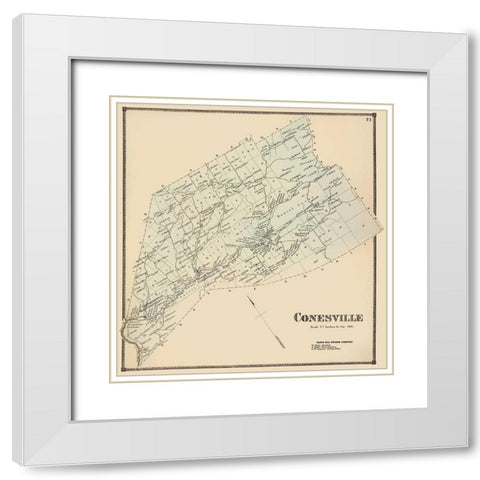 Conesville New York Landowner - Stone 1866 White Modern Wood Framed Art Print with Double Matting by Stone