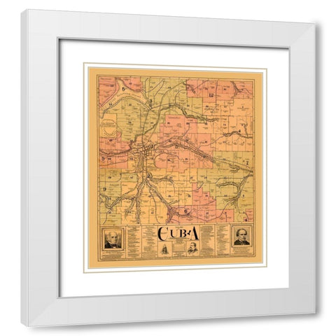 Cuba New York - Minard 1901  White Modern Wood Framed Art Print with Double Matting by Minard