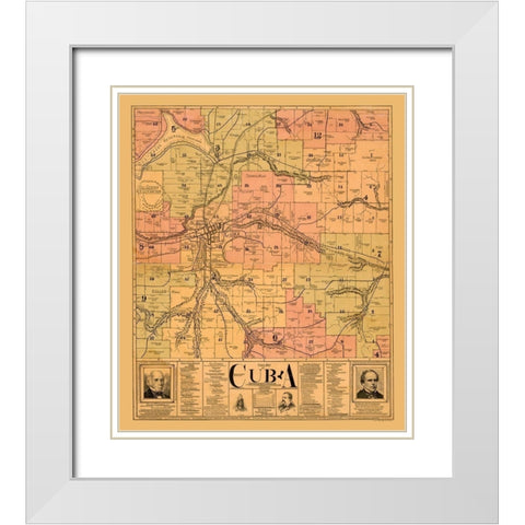 Cuba New York - Minard 1901  White Modern Wood Framed Art Print with Double Matting by Minard