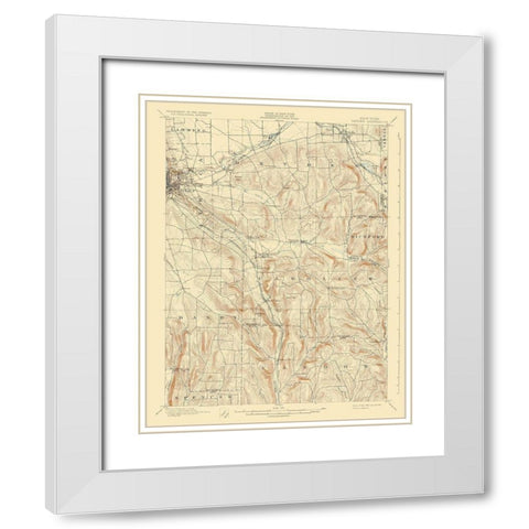 Dryden New York Quad - USGS 1900 White Modern Wood Framed Art Print with Double Matting by USGS