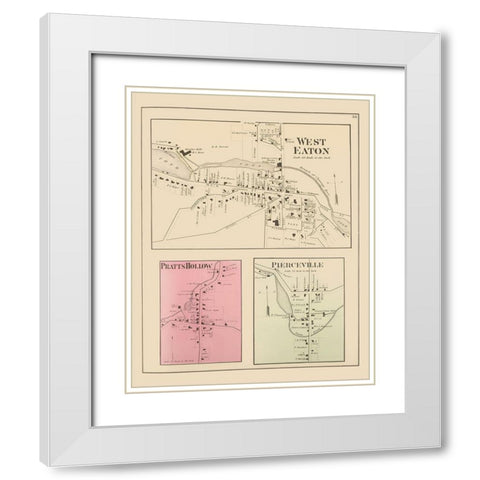 West Eaton New York Landowner - Whitman 1875 White Modern Wood Framed Art Print with Double Matting by Whitman