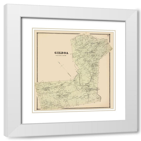 Gilboa New York Landowner - Stone 1866 White Modern Wood Framed Art Print with Double Matting by Stone