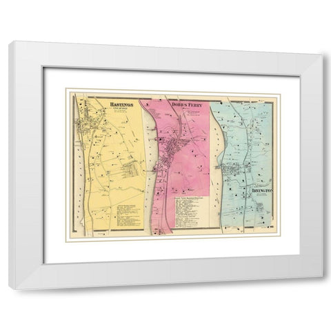 Hastings Dobbs Ferry Irvington New York Landowner White Modern Wood Framed Art Print with Double Matting by Beers