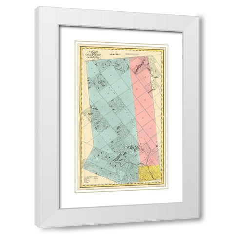 Hamilton New York Landowner - Burr 1829 White Modern Wood Framed Art Print with Double Matting by Burr