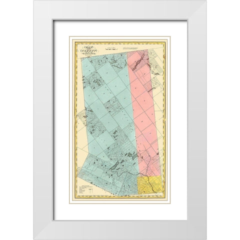 Hamilton New York Landowner - Burr 1829 White Modern Wood Framed Art Print with Double Matting by Burr