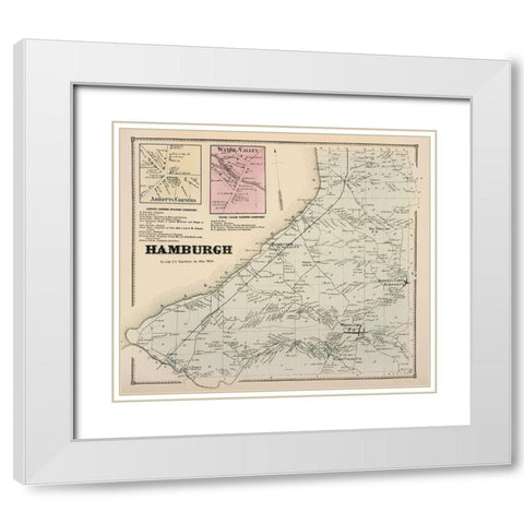Hamburgh New York Landowner - Stone 1866 White Modern Wood Framed Art Print with Double Matting by Stone