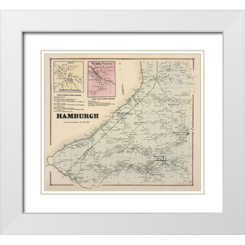 Hamburgh New York Landowner - Stone 1866 White Modern Wood Framed Art Print with Double Matting by Stone