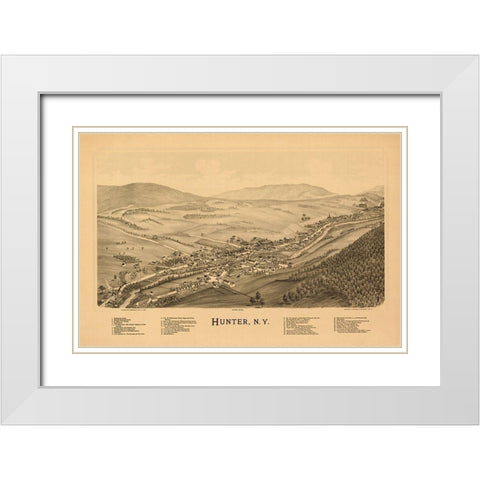 Hunter New York - Burleigh 1890  White Modern Wood Framed Art Print with Double Matting by Burleigh
