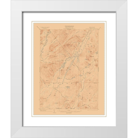 Indian Lake New York Quad - USGS 1902 White Modern Wood Framed Art Print with Double Matting by USGS