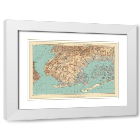 Jamaica Bay, Coney Island, Brooklyn New York White Modern Wood Framed Art Print with Double Matting by Bien