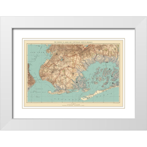 Jamaica Bay, Coney Island, Brooklyn New York White Modern Wood Framed Art Print with Double Matting by Bien