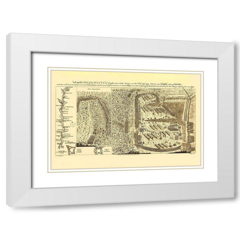 Lake George Battle White Modern Wood Framed Art Print with Double Matting by JEFFERYS
