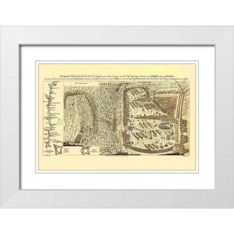 Lake George Battle White Modern Wood Framed Art Print with Double Matting by JEFFERYS