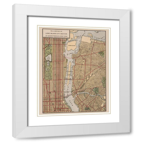 Long Island New York - Williams 1911  White Modern Wood Framed Art Print with Double Matting by Williams
