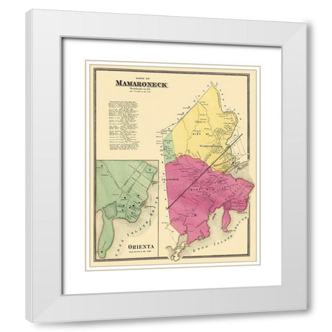 Mamaroneck, Orienta New York Landowner - Beers White Modern Wood Framed Art Print with Double Matting by Beers