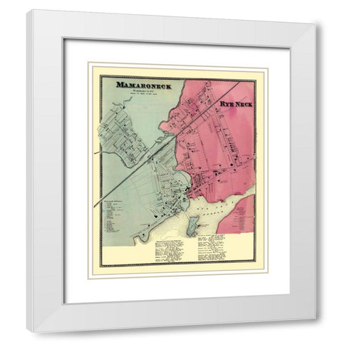 Mamaroneck, Rye Neck New York Landowner White Modern Wood Framed Art Print with Double Matting by Beers