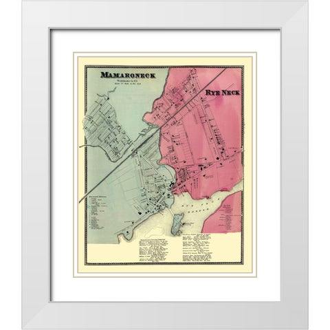 Mamaroneck, Rye Neck New York Landowner White Modern Wood Framed Art Print with Double Matting by Beers