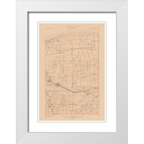 Macedon New York Quad - USGS 1900 White Modern Wood Framed Art Print with Double Matting by USGS