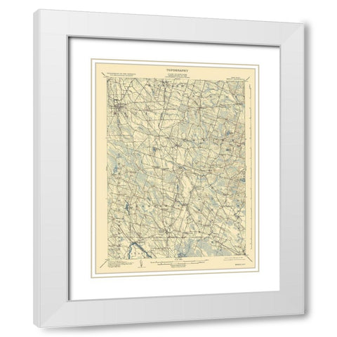 Mexico New York Quad - USGS 1905 White Modern Wood Framed Art Print with Double Matting by USGS