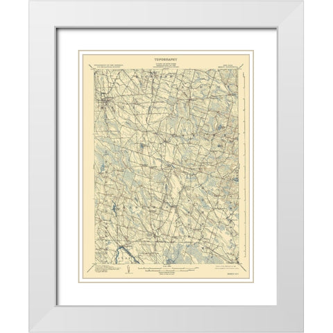 Mexico New York Quad - USGS 1905 White Modern Wood Framed Art Print with Double Matting by USGS