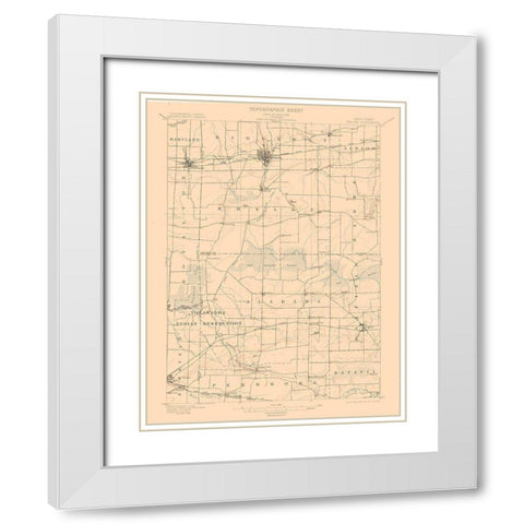 Medina New York Quad - USGS 1897 White Modern Wood Framed Art Print with Double Matting by USGS