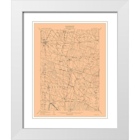 Mexico New York Quad - USGS 1905 White Modern Wood Framed Art Print with Double Matting by USGS