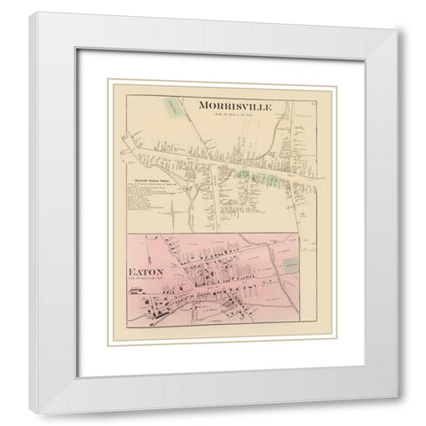 Morrisville New York Landowner - Whitman 1875 White Modern Wood Framed Art Print with Double Matting by Whitman