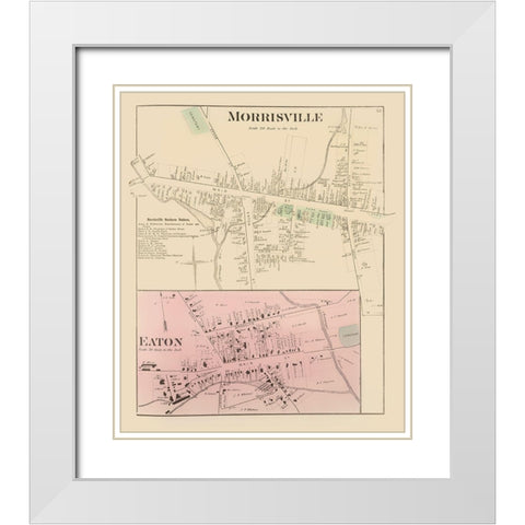 Morrisville New York Landowner - Whitman 1875 White Modern Wood Framed Art Print with Double Matting by Whitman