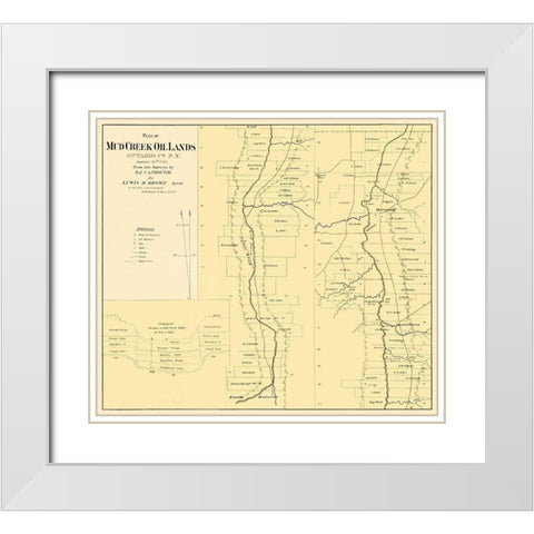 Mud Creek Oil Lands Ontario County New York White Modern Wood Framed Art Print with Double Matting by Proctor