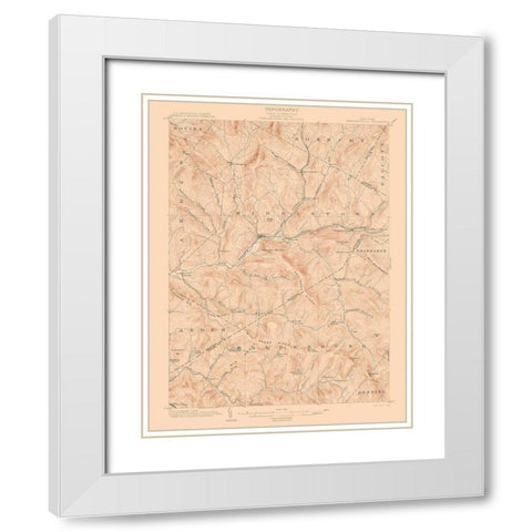 Margaretville New York Quad - USGS 1904 White Modern Wood Framed Art Print with Double Matting by USGS