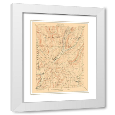Naples New York Quad - USGS 1903 White Modern Wood Framed Art Print with Double Matting by USGS