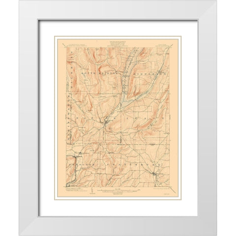 Naples New York Quad - USGS 1903 White Modern Wood Framed Art Print with Double Matting by USGS