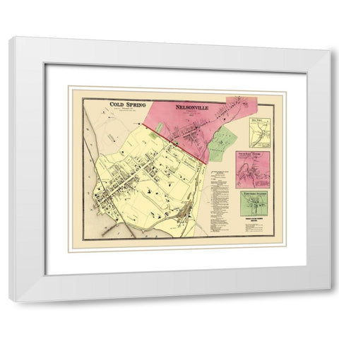 Nelsonville, Cold Springs New York Landowner White Modern Wood Framed Art Print with Double Matting by Beers