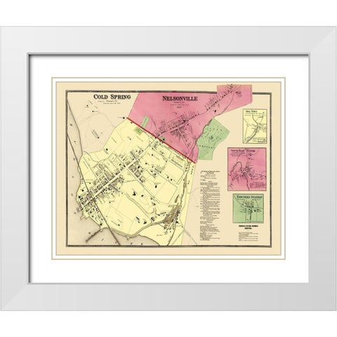 Nelsonville, Cold Springs New York Landowner White Modern Wood Framed Art Print with Double Matting by Beers