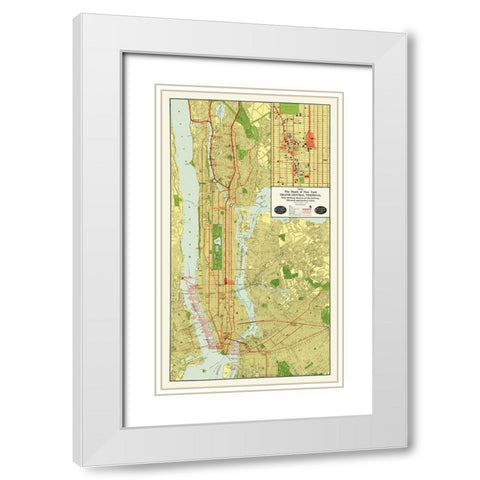 Grand Central Terminal - 1918 White Modern Wood Framed Art Print with Double Matting by Unknown