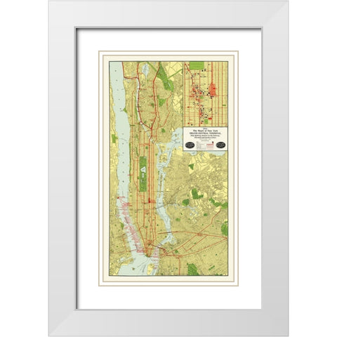 Grand Central Terminal - 1918 White Modern Wood Framed Art Print with Double Matting by Unknown