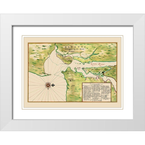 New York New York - Vinckeboons 1639 White Modern Wood Framed Art Print with Double Matting by Vinckeboons