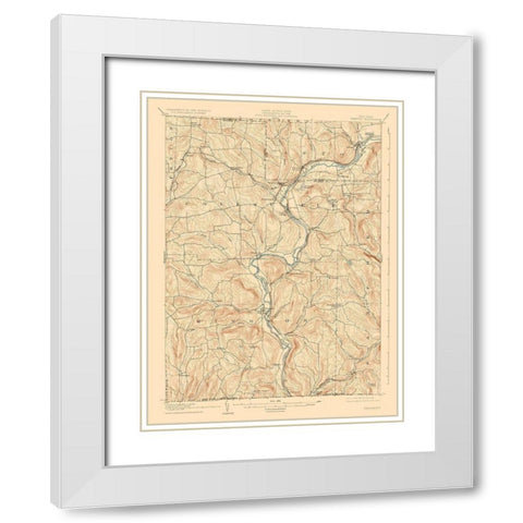 Neneveh New York Quad - USGS 1905 White Modern Wood Framed Art Print with Double Matting by USGS