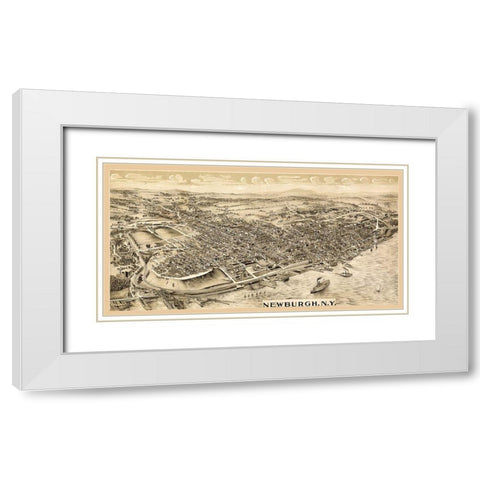 Newburgh New York -1900 White Modern Wood Framed Art Print with Double Matting by Unknown