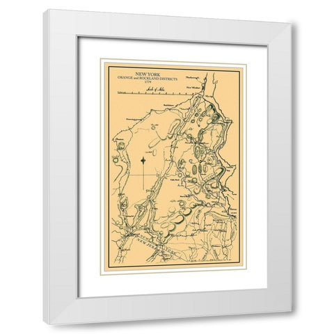 Orange  Rockland New York Landowner - Burr 1779 White Modern Wood Framed Art Print with Double Matting by Burr